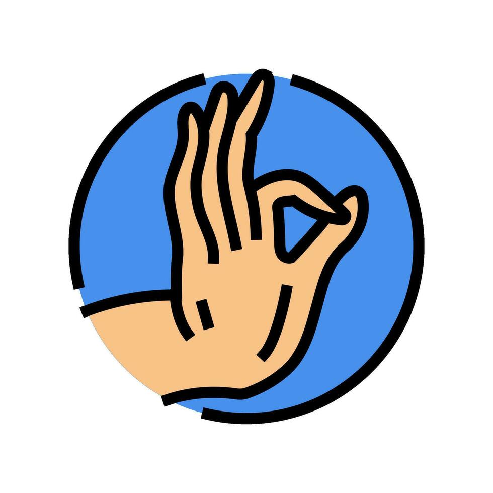 buddha hand gesture mudra color icon vector illustration