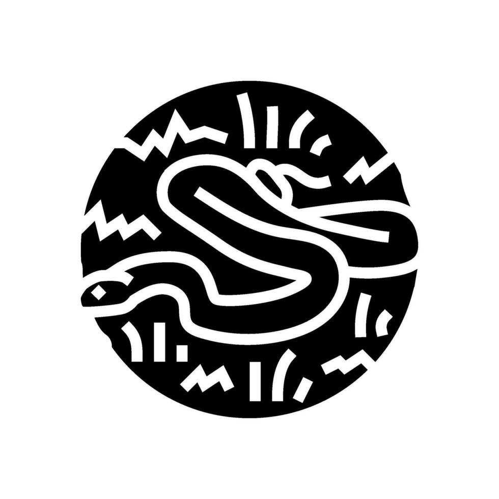serpiente terrario animal glifo icono vector ilustración