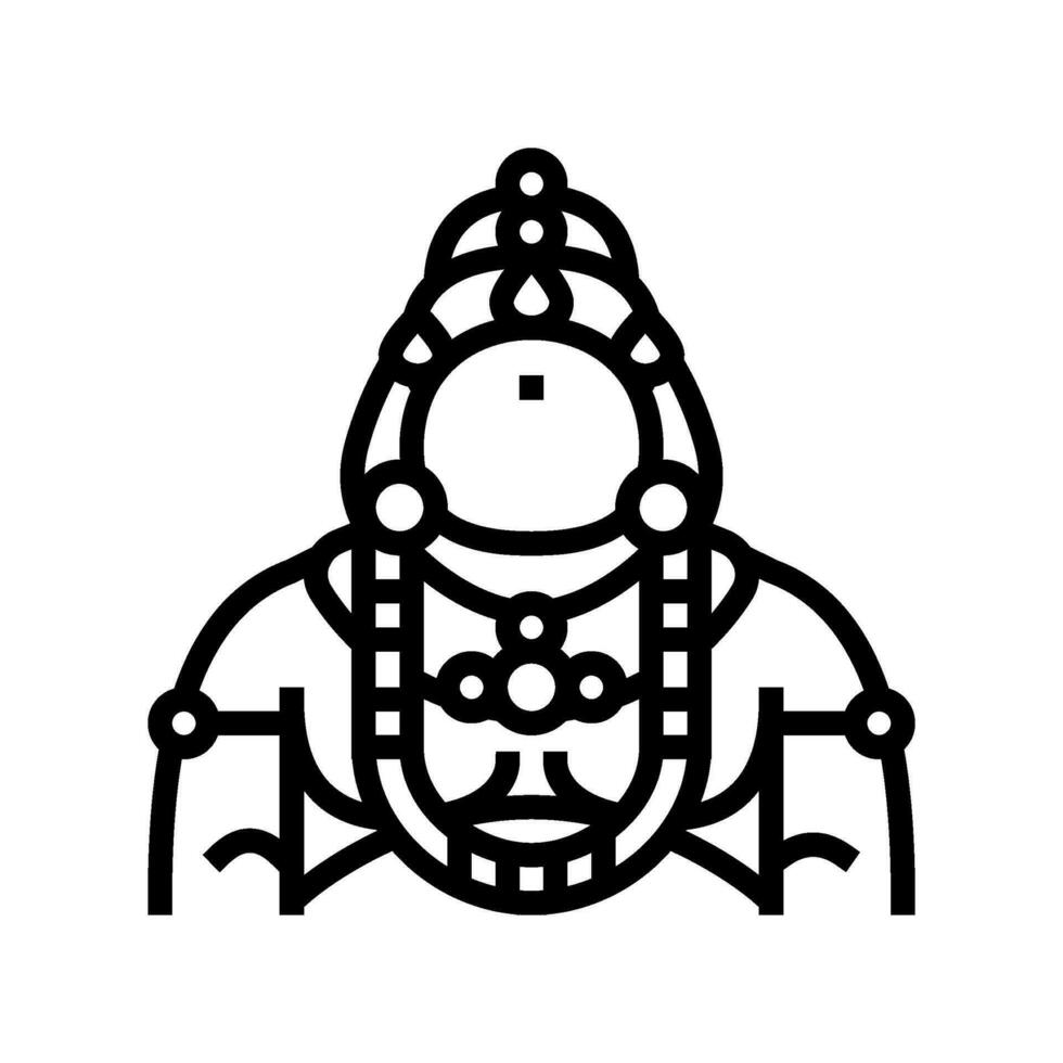 kubera god indian line icon vector illustration