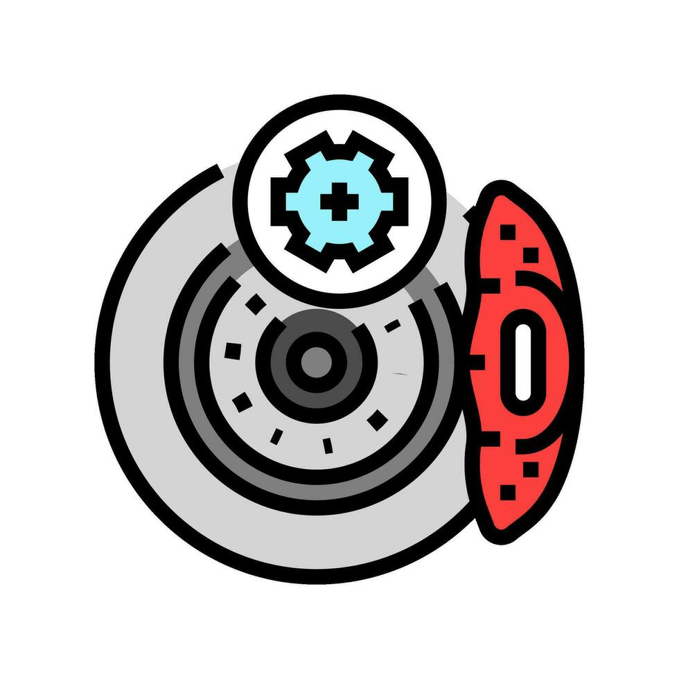 brake pad replacement car mechanic color icon vector illustration