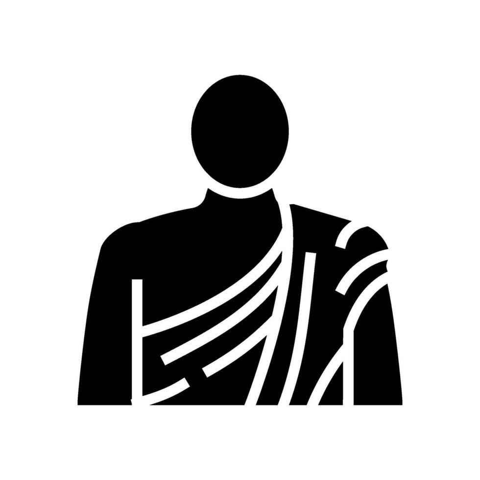 budista monje budismo glifo icono vector ilustración