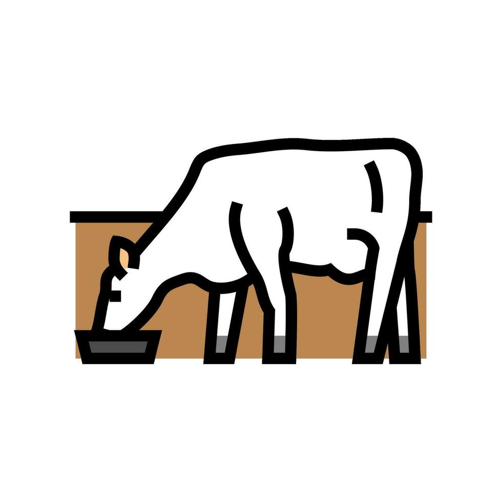 cow drinking water color icon vector illustration