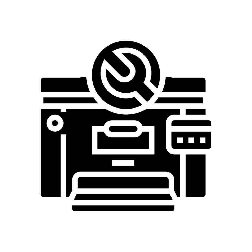 printer fixing repair computer glyph icon vector illustration