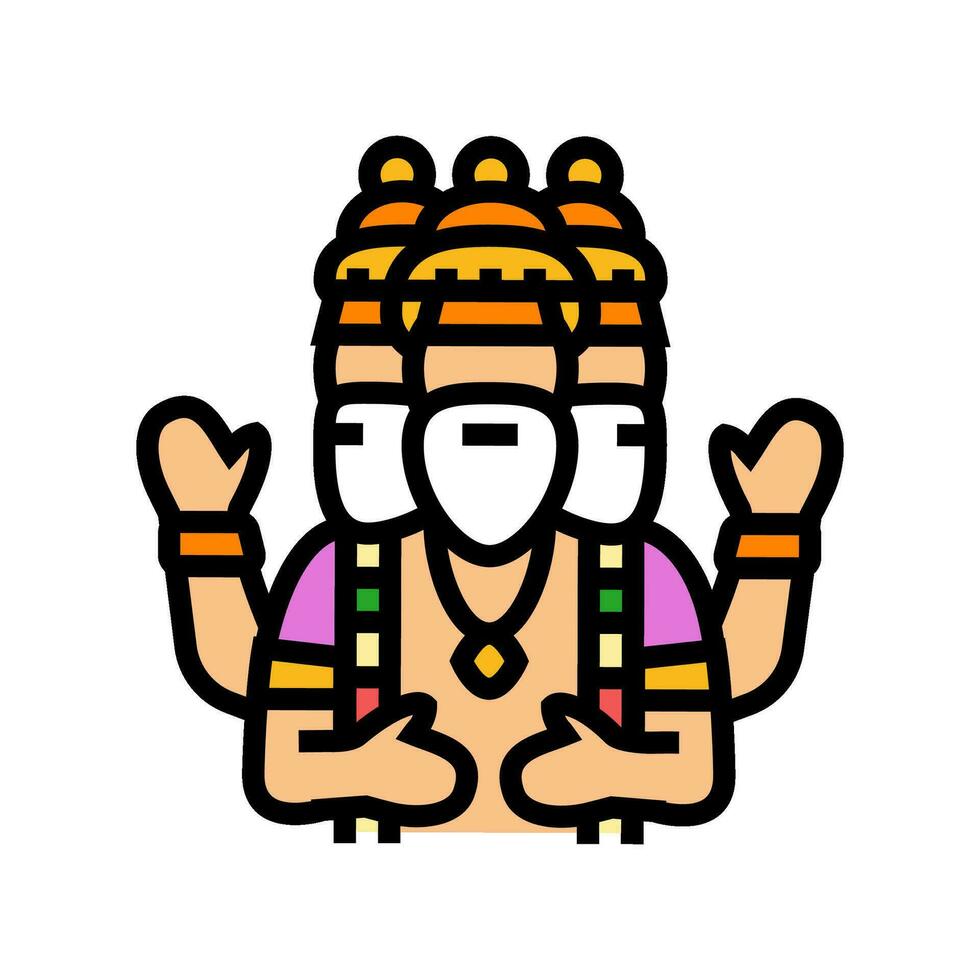 brahma god indian color icon vector illustration