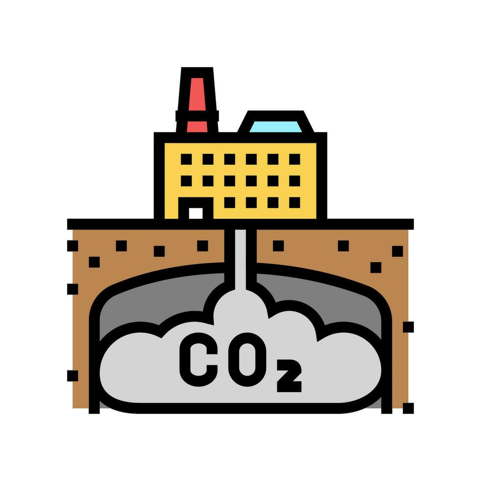 carbon capture environmental color icon vector illustration