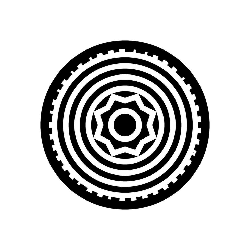 yata espejo sintoísmo glifo icono vector ilustración