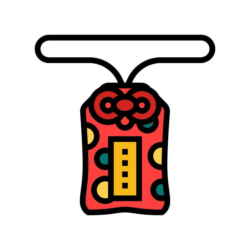 omamori amuleto sintoísmo color icono vector ilustración