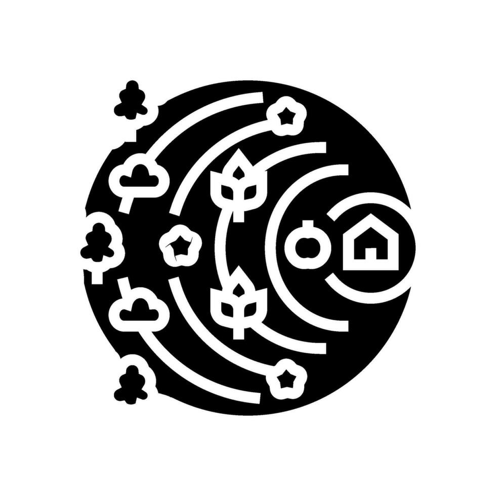 permaculture environmental glyph icon vector illustration