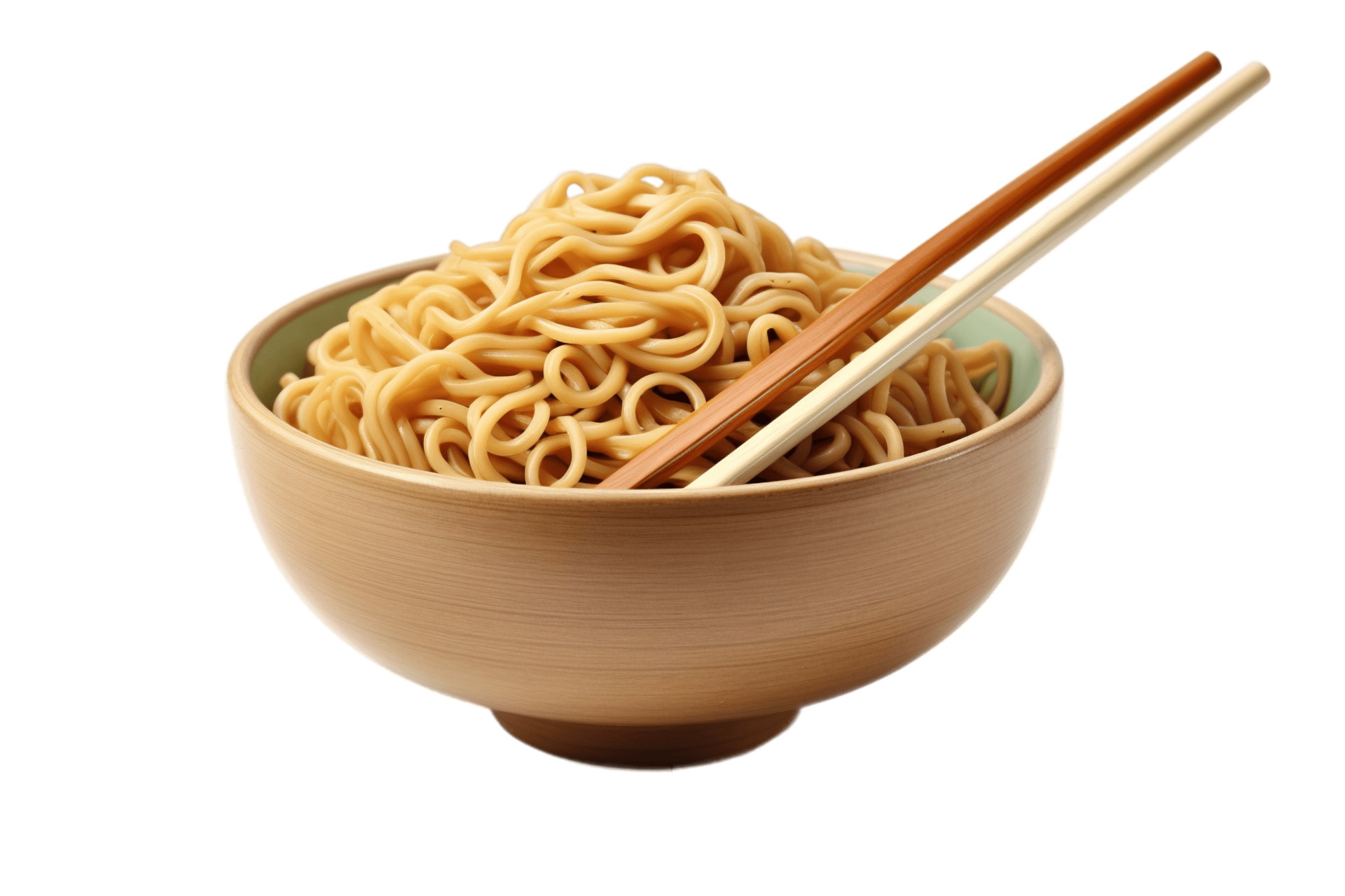 Bowl with instant noodles isolated on transparent background. PNG file