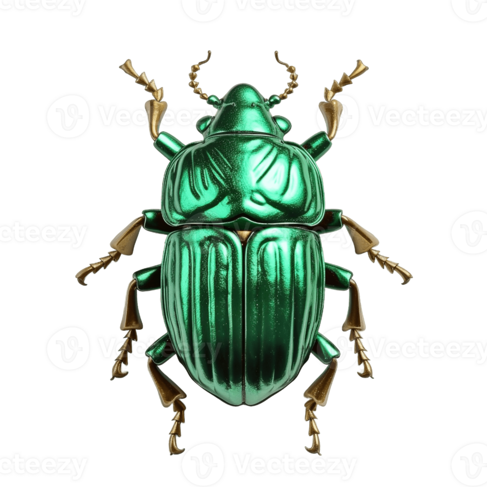 green june beetle bug insect grub isolated on transparent background. PNG file, cut out. AI Generated