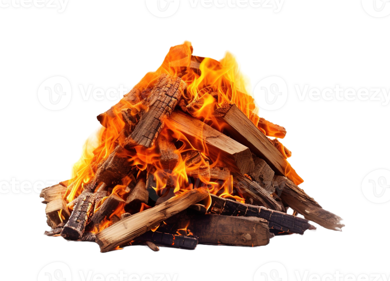 Bonfire isolated on transparent background. PNG file, cut out. AI Generated