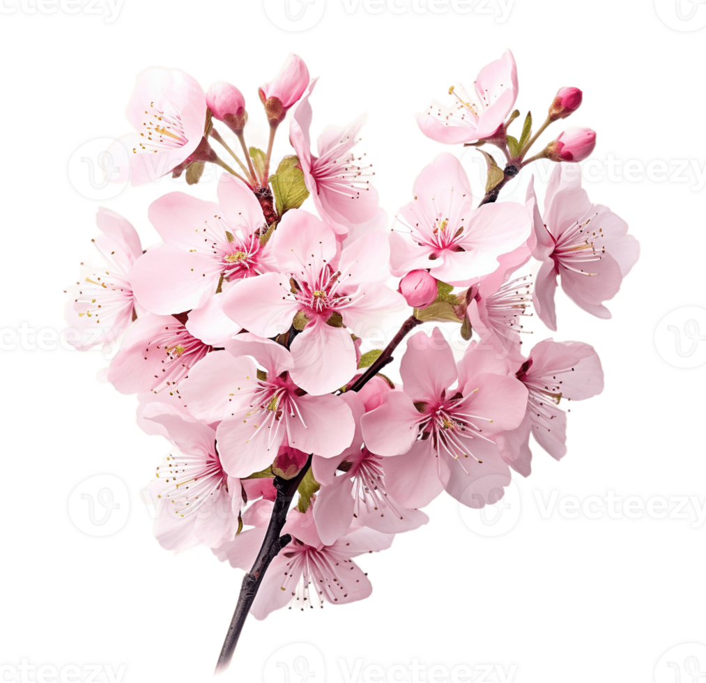Cherry blossom sakura isolated on transparent background. PNG file, cut out. AI Generated