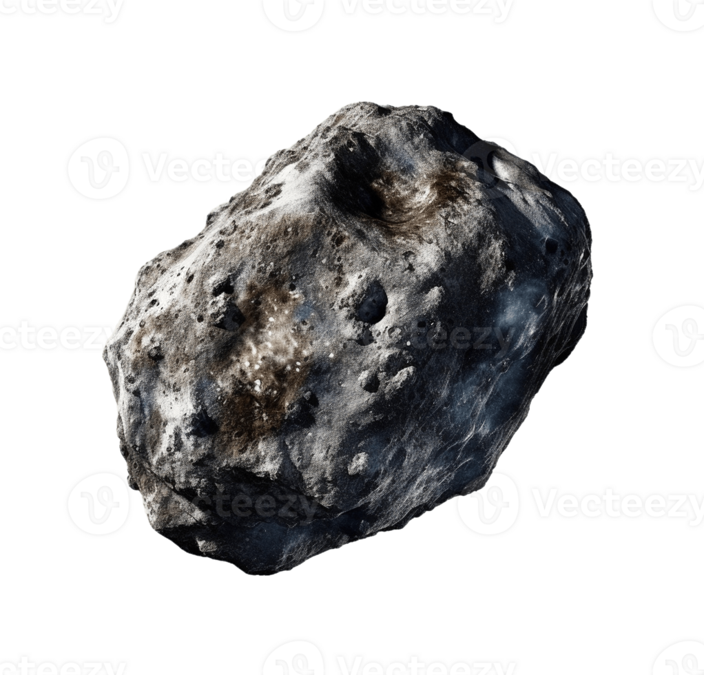 Asteroid isolated on transparent background. PNG file, cut out. AI Generated