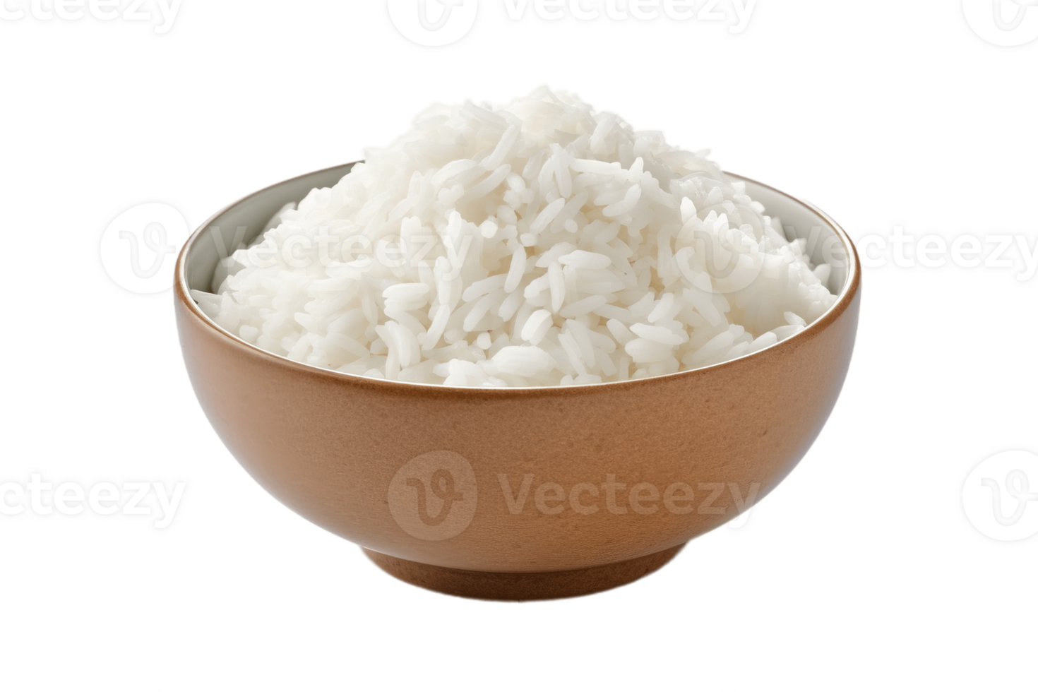 Bowl of rice isolated on transparent background. PNG file, cut out. AI Generated