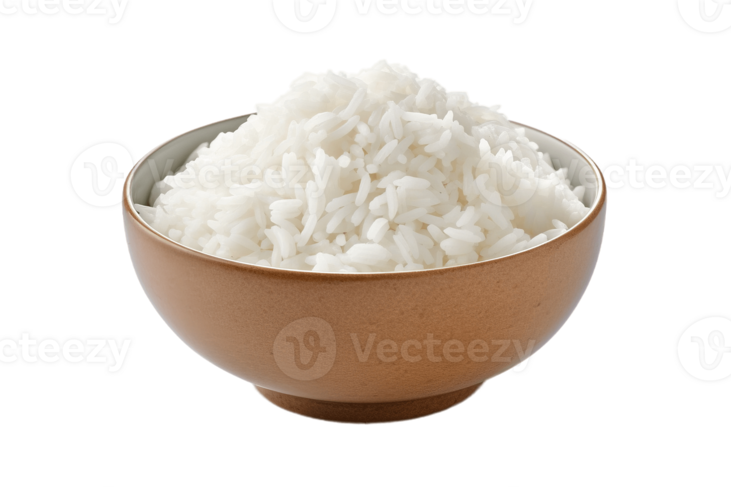 Bowl of rice isolated on transparent background. PNG file, cut out. AI Generated