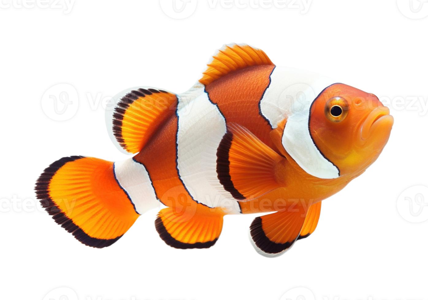 Clownfish isolated on transparent background. PNG file, cut out. AI Generated