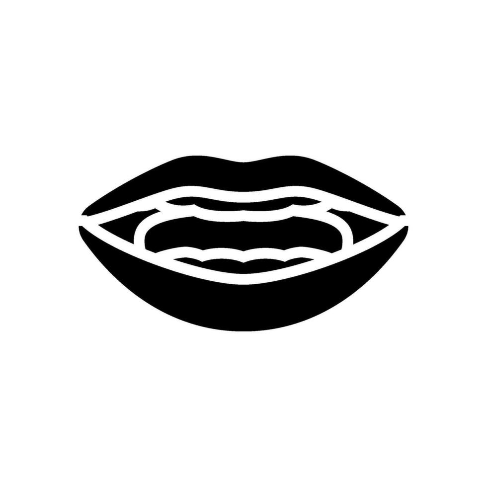 r letter mouth animate glyph icon vector illustration