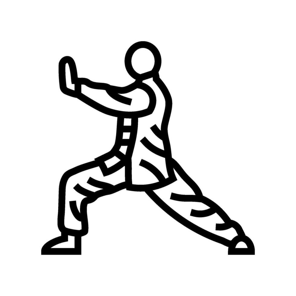 tai chi practice taoism line icon vector illustration
