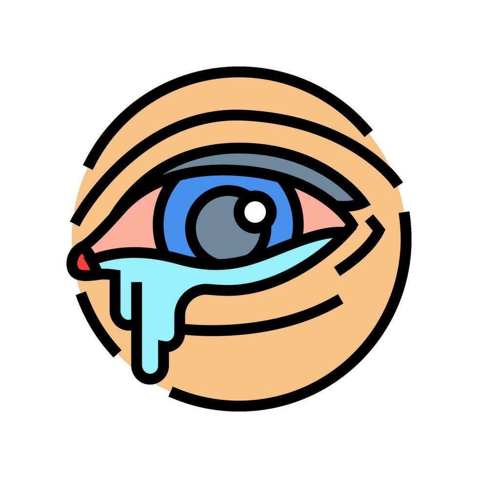 rojo o acuoso ojos enfermedad síntoma color icono vector ilustración