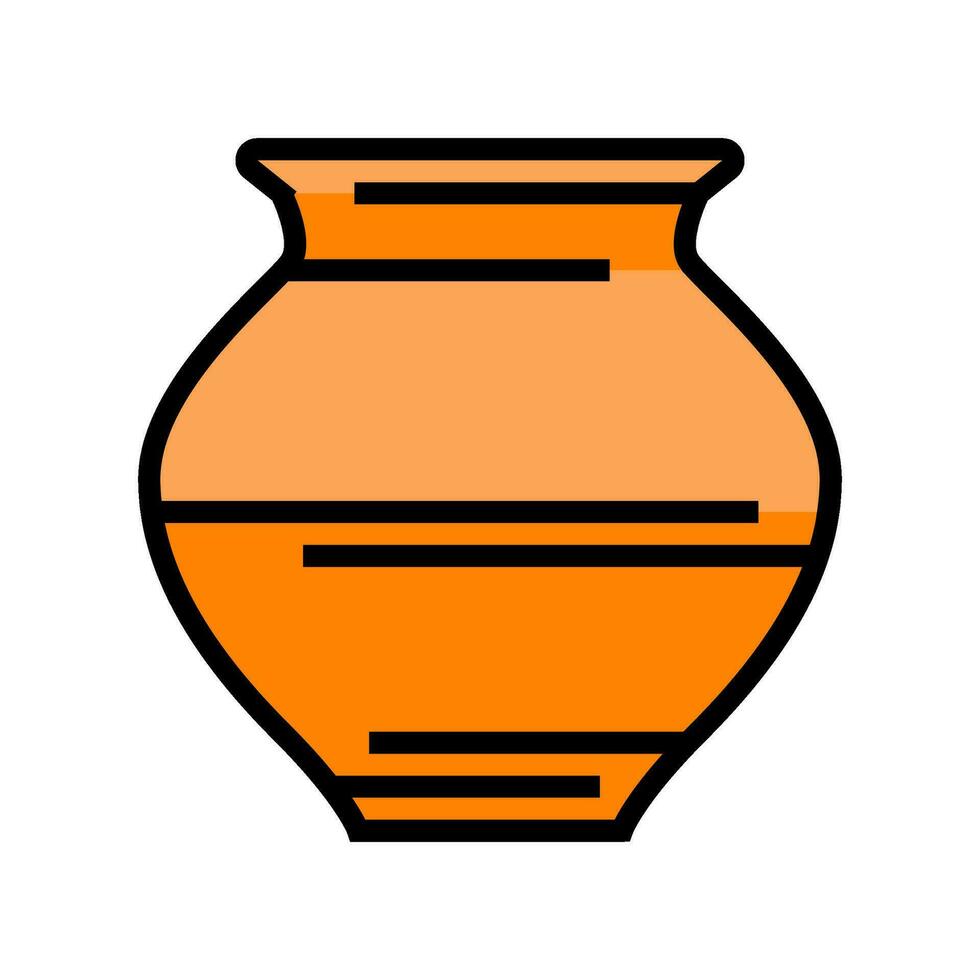 kalash agua maceta hinduismo color icono vector ilustración