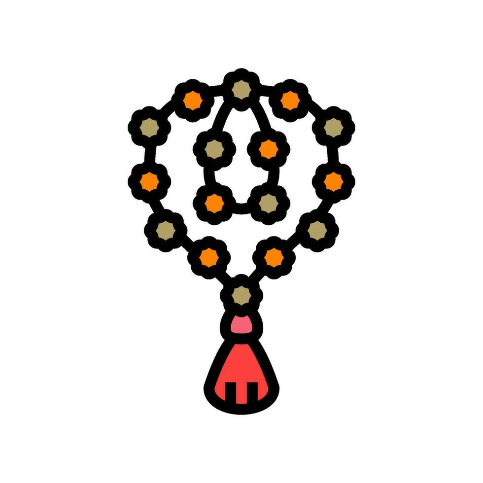 rudraksha beads color icon vector illustration