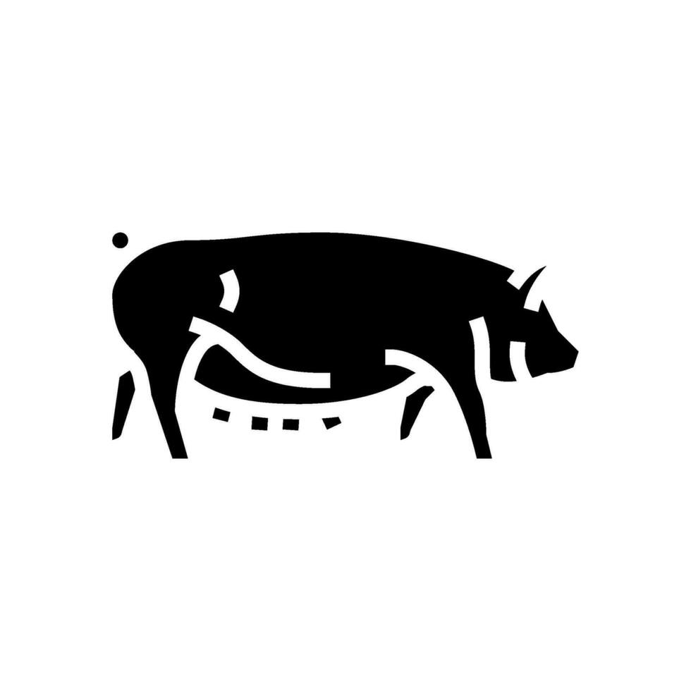 Yorkshire cerdo raza glifo icono vector ilustración