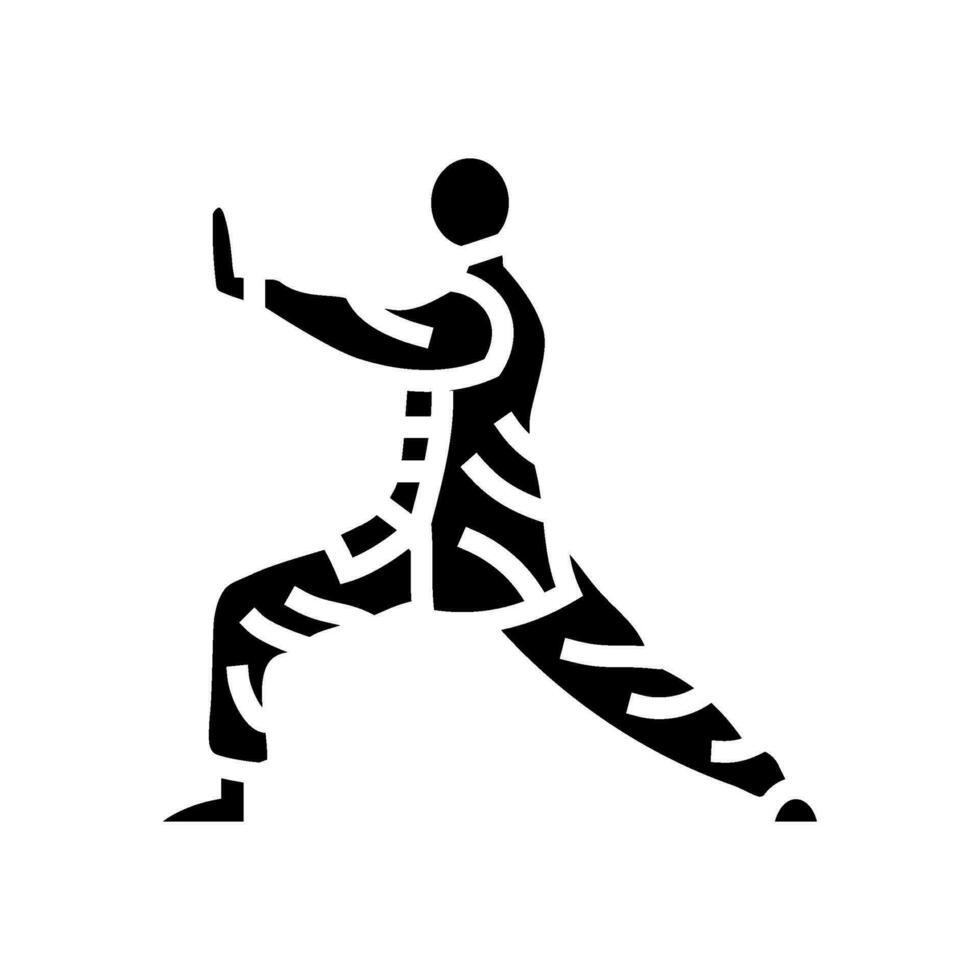 tai chi practice taoism glyph icon vector illustration