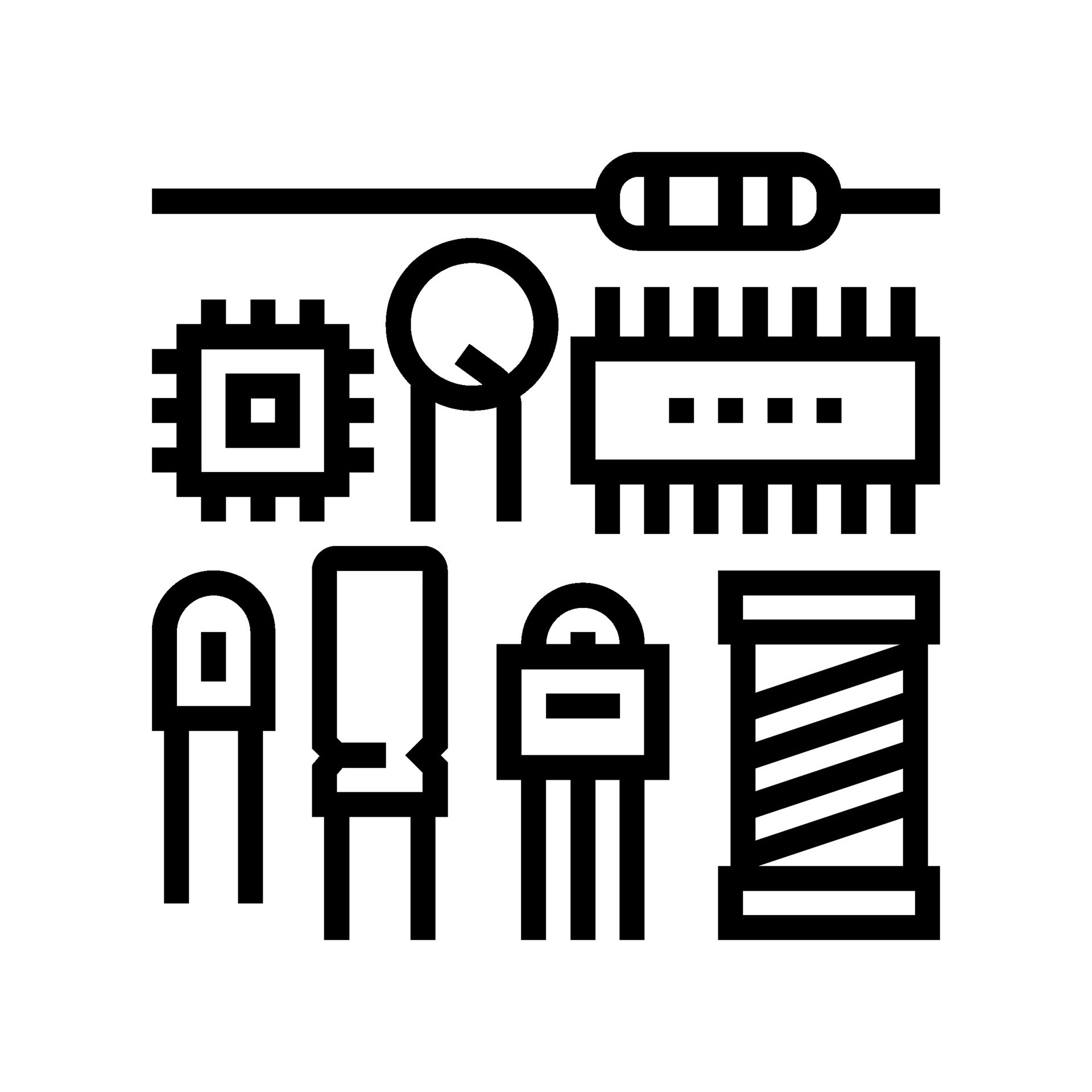 electronic components manufacturing engineer line icon vector