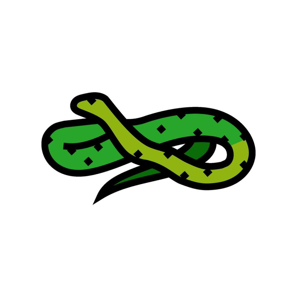 green tree python animal snake color icon vector illustration