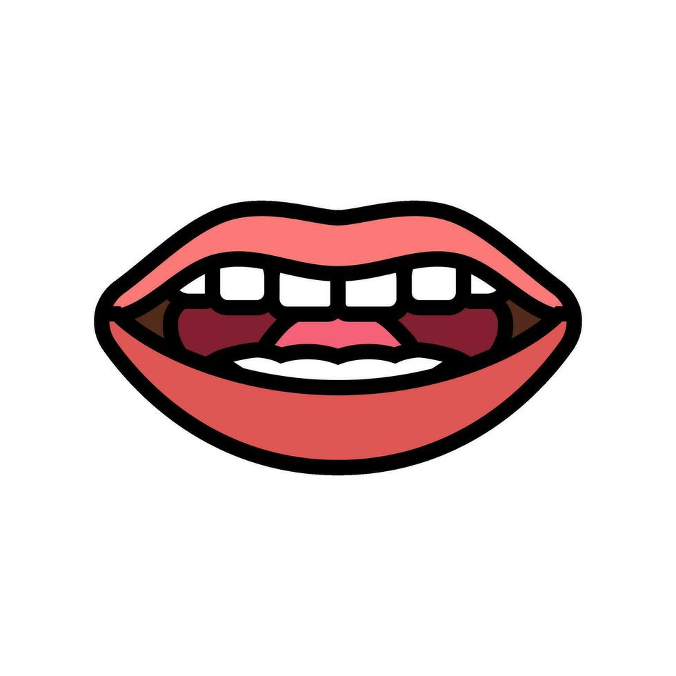 l letter mouth animate color icon vector illustration