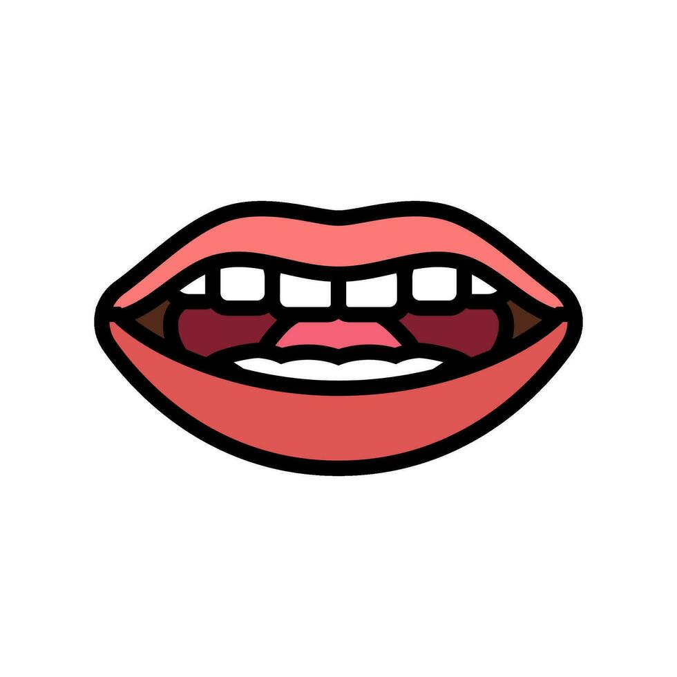 l letter mouth animate color icon vector illustration