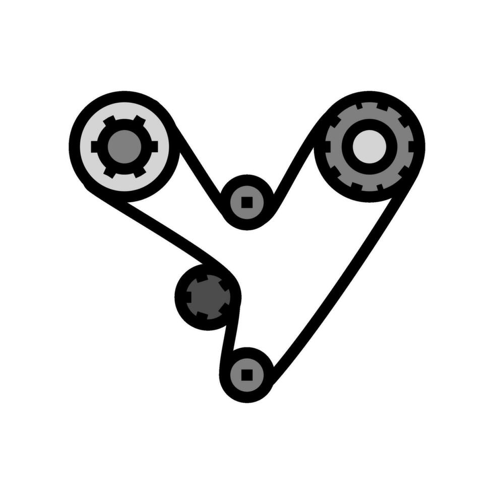 timing belt car mechanic color icon vector illustration