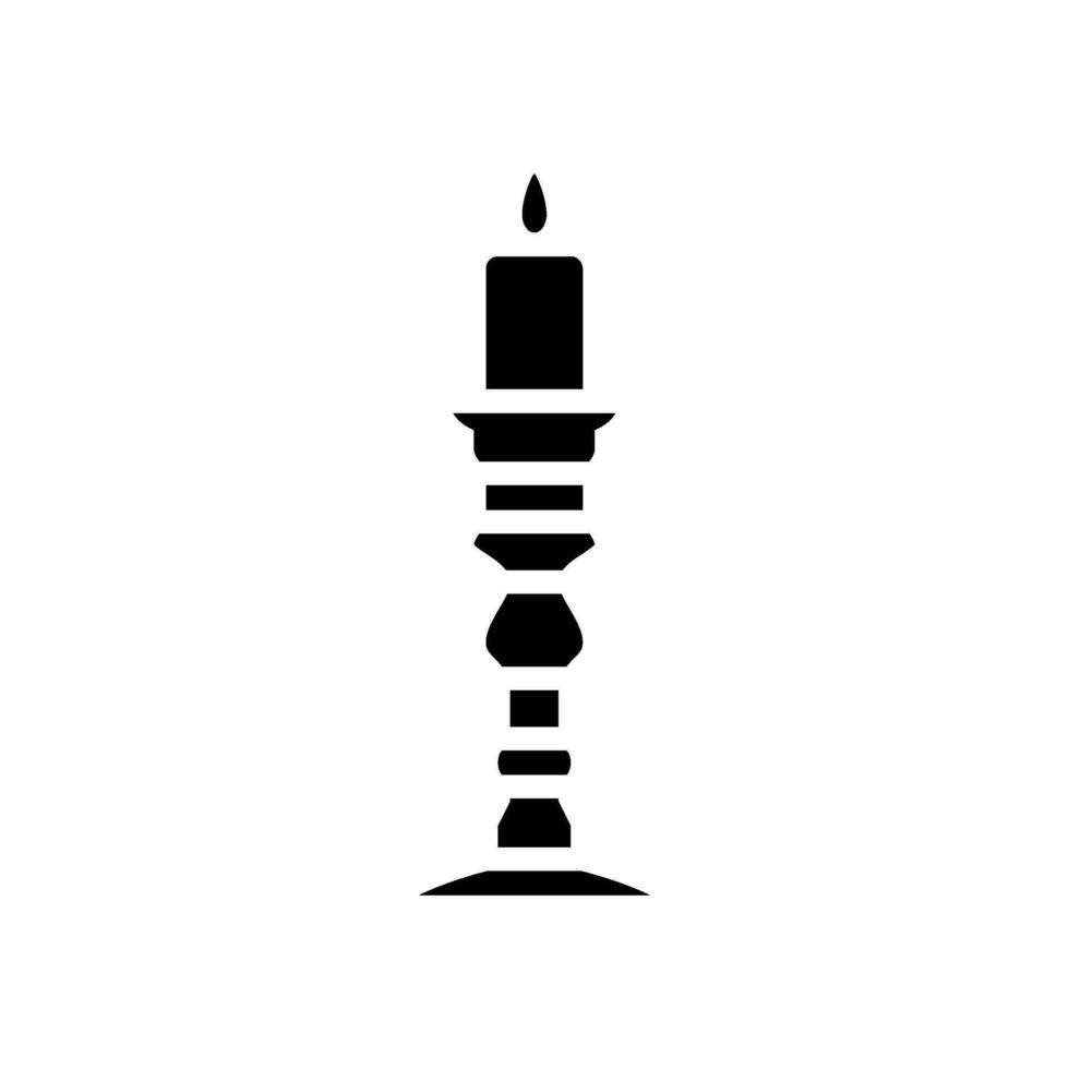 shabbat candles jewish glyph icon vector illustration
