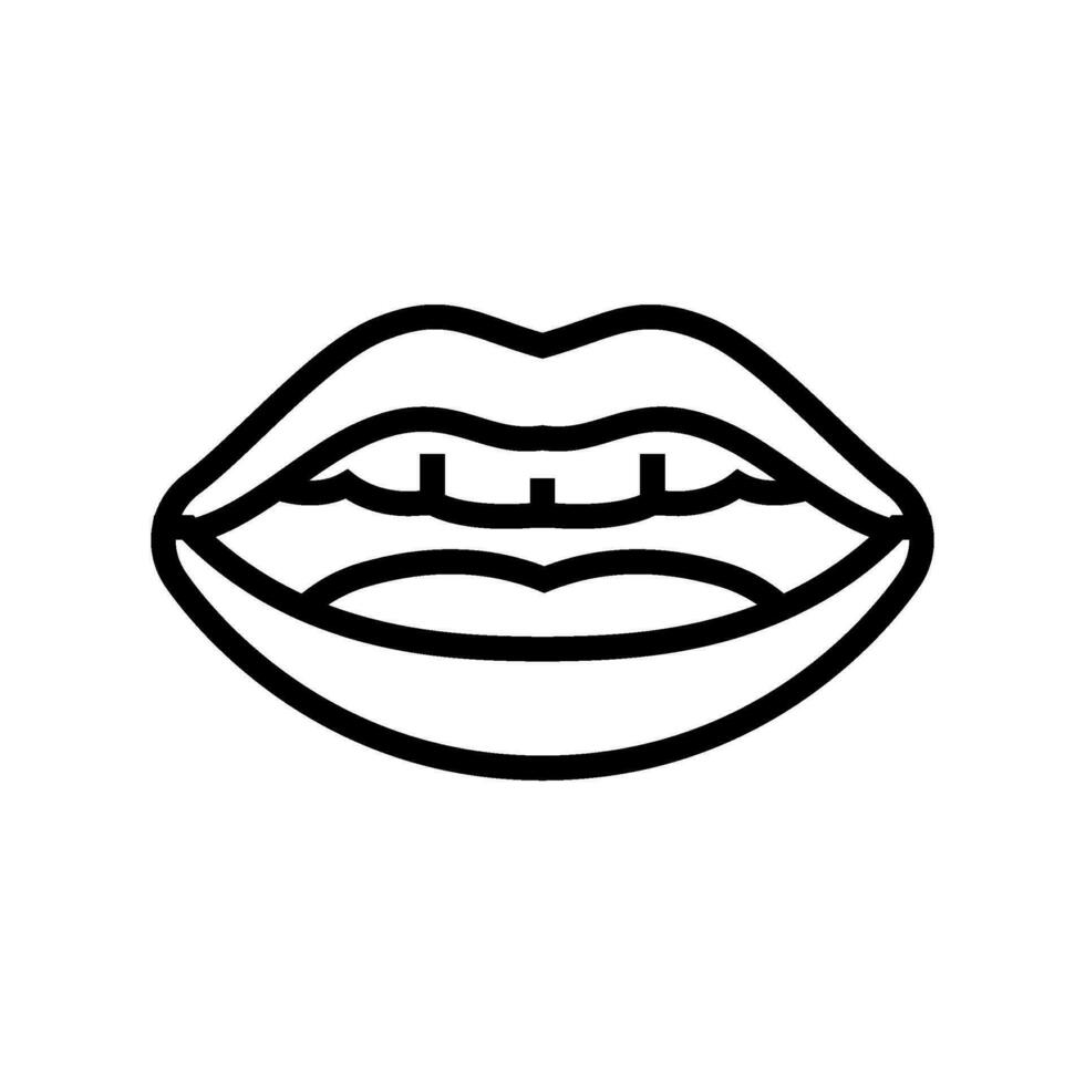ee letter mouth animate line icon vector illustration