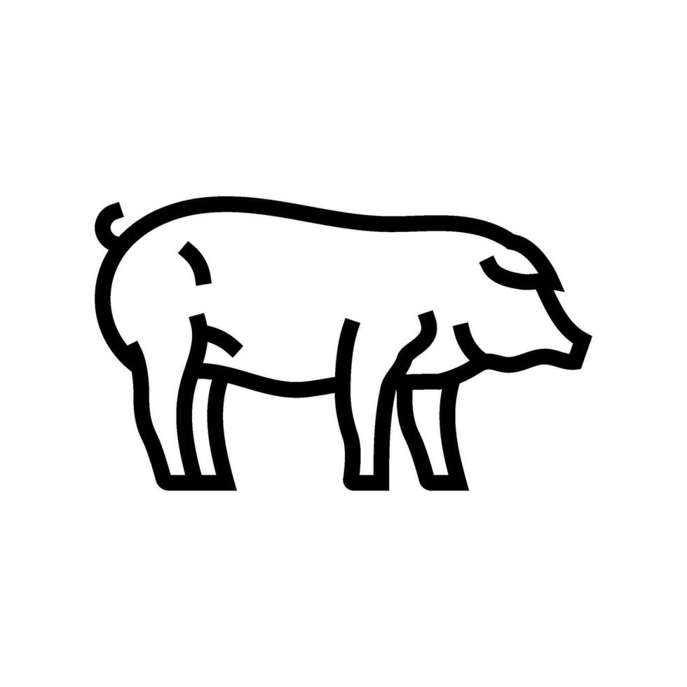 ibérico cerdo raza línea icono vector ilustración