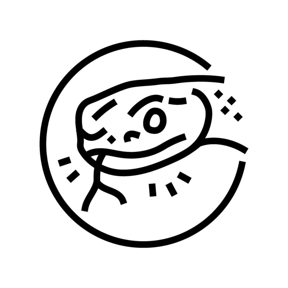 serpiente lengua animal línea icono vector ilustración