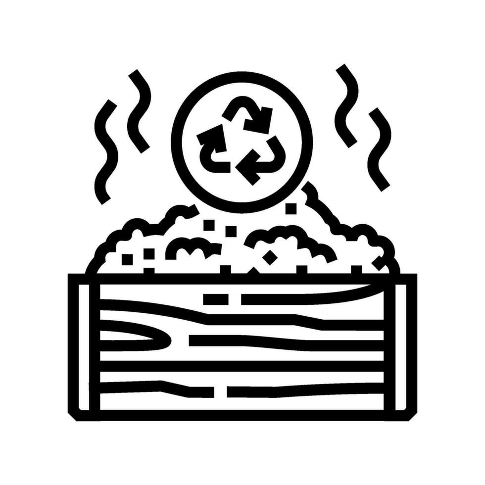 compostaje ambiental línea icono vector ilustración