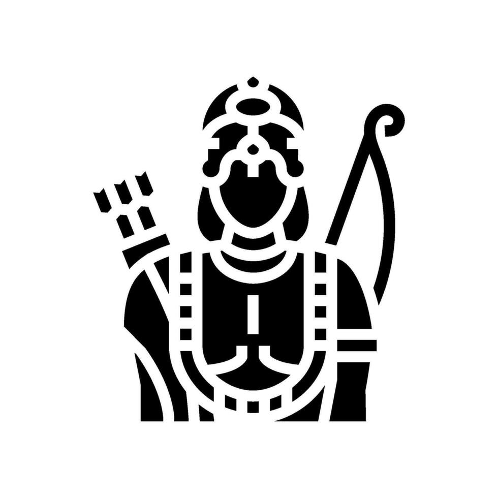 ram god indian glyph icon vector illustration