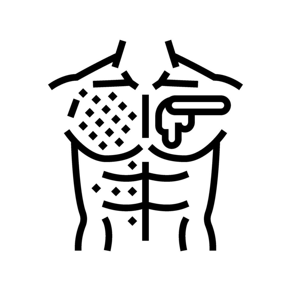 cofre depilación masculino depilación línea icono vector ilustración
