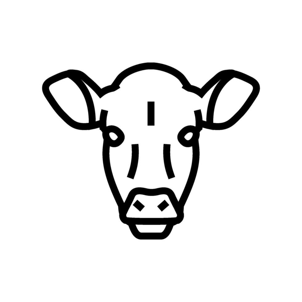 cow head farm line icon vector illustration