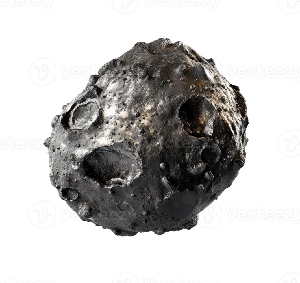 Asteroid isolated on transparent background. PNG file, cut out. AI Generated