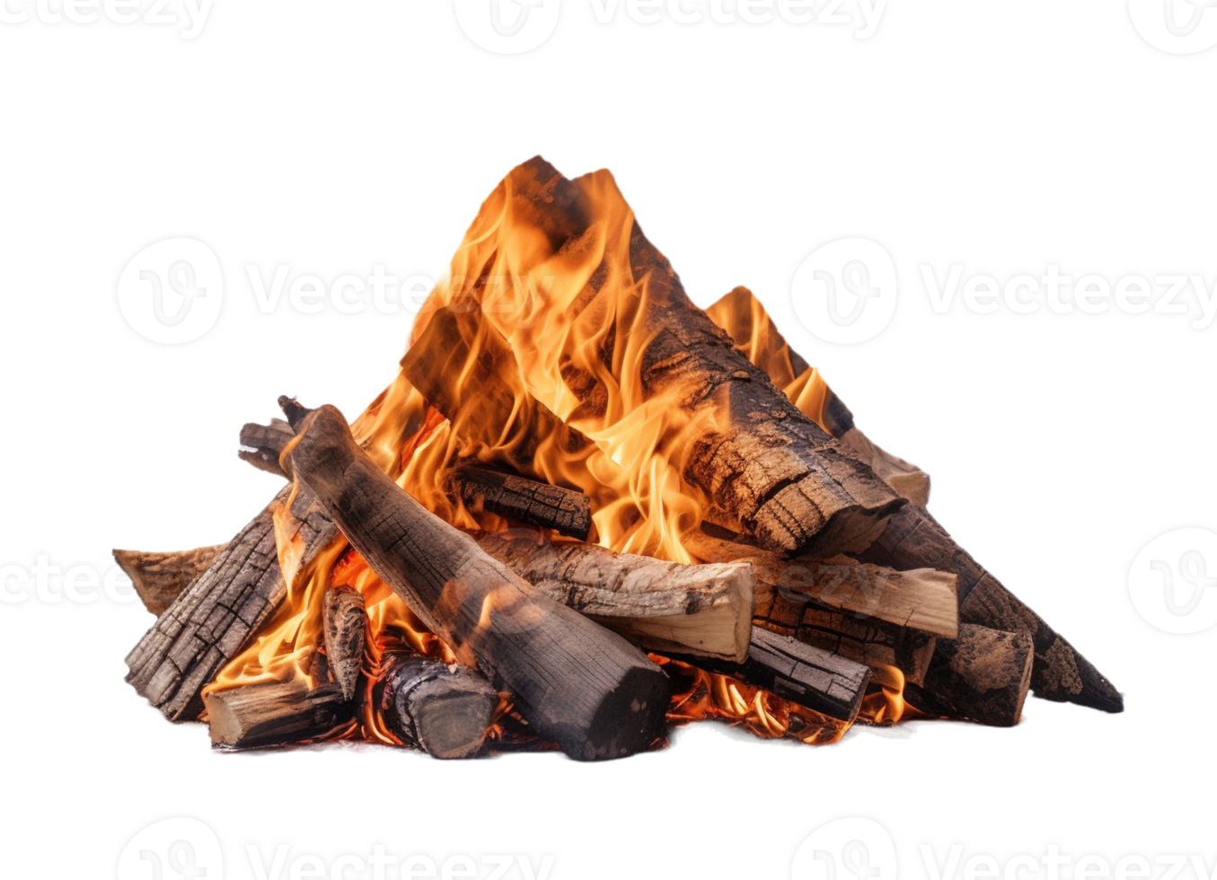 Bonfire isolated on transparent background. PNG file, cut out. AI Generated