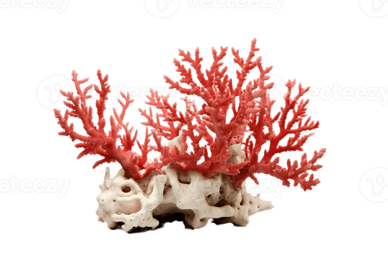 Branching corals isolated on transparent background. PNG file, cut out. AI Generated