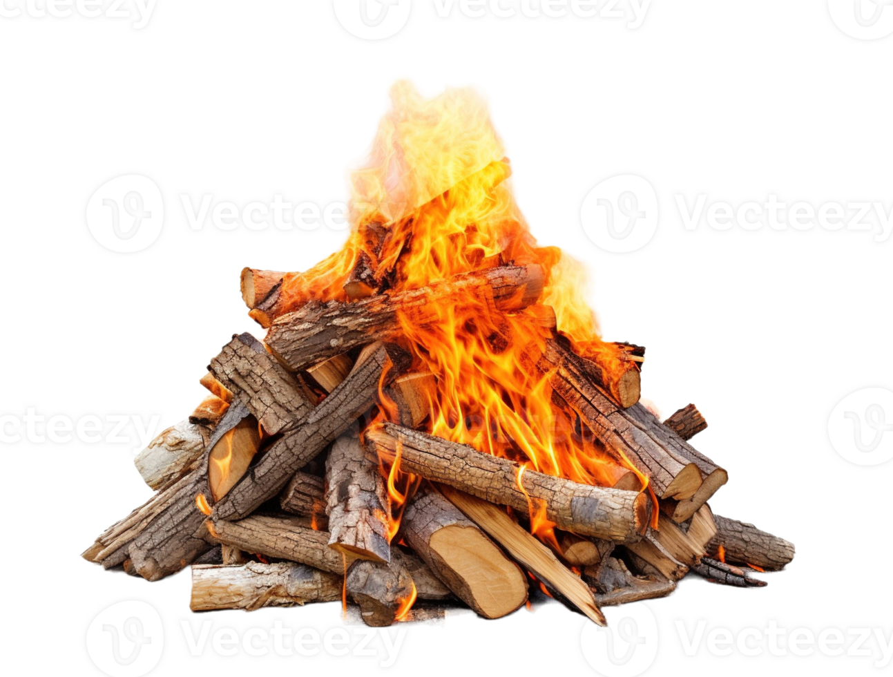 Bonfire isolated on transparent background. PNG file, cut out. AI Generated