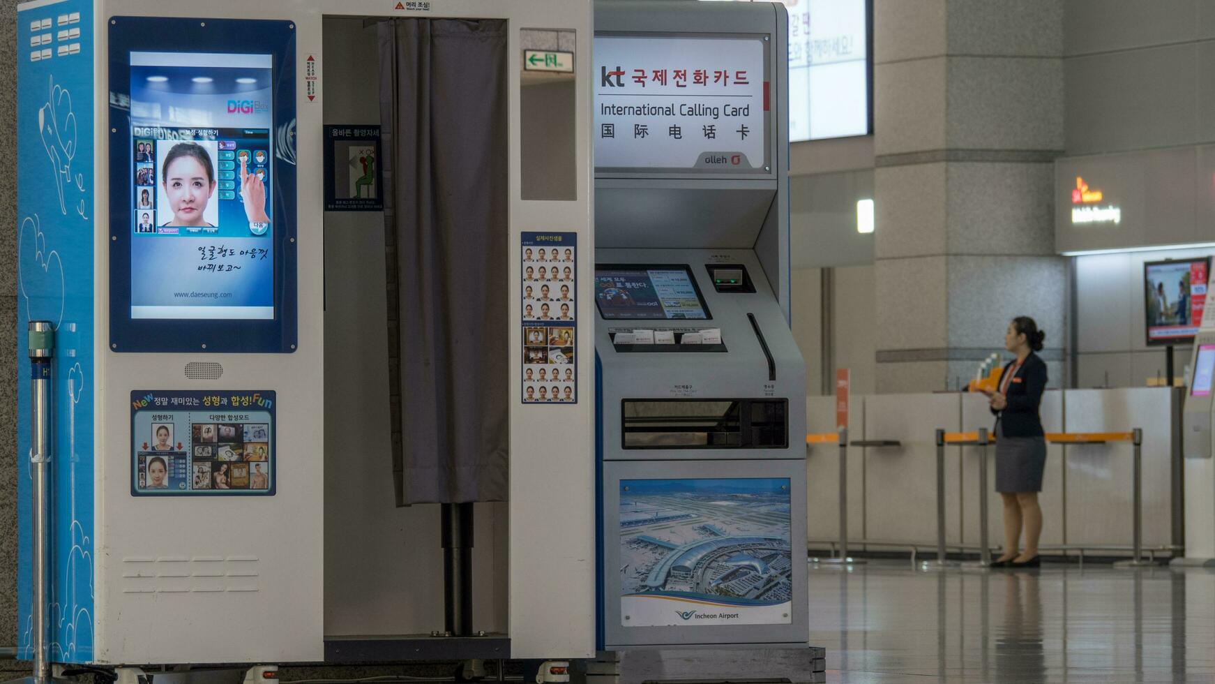 Photo booth and International Calling Card automat