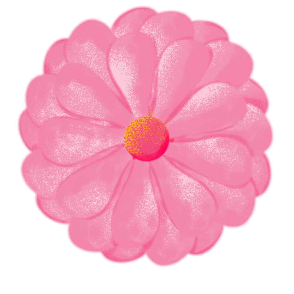 a pink flower with a yellow center on a transparent background png