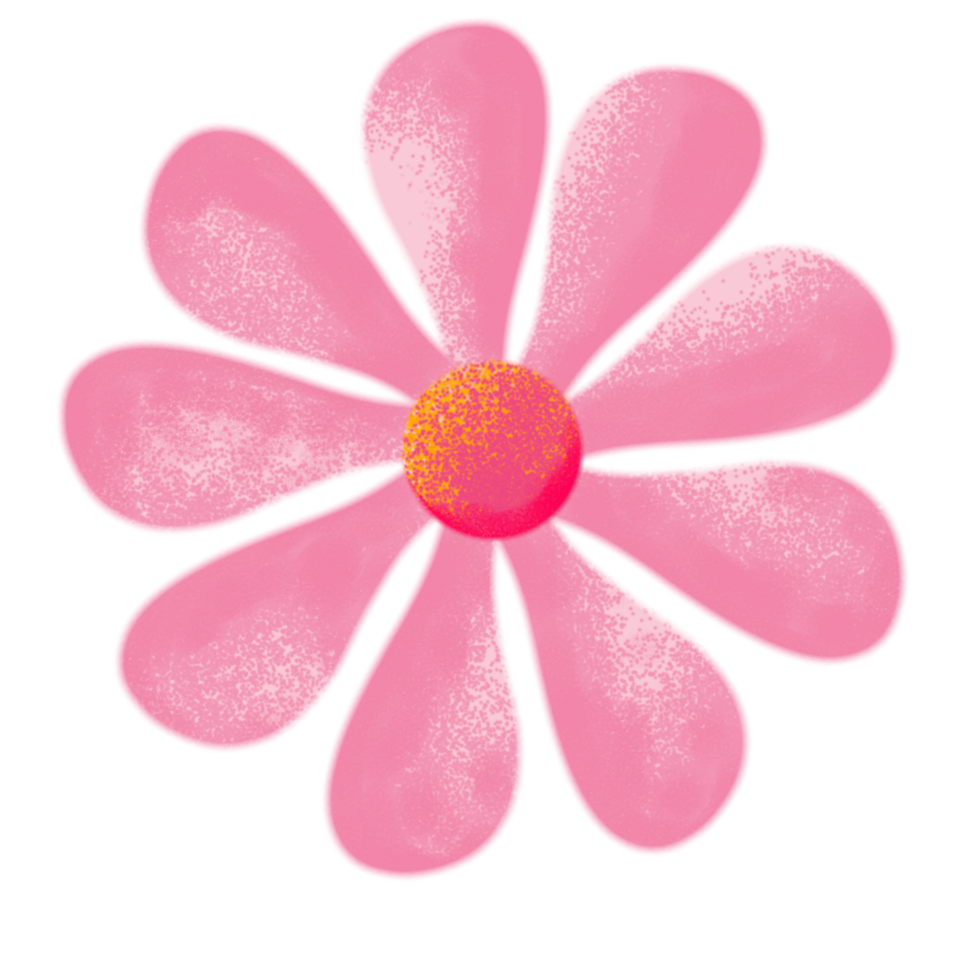 a pink flower with a yellow center on a transparent background png