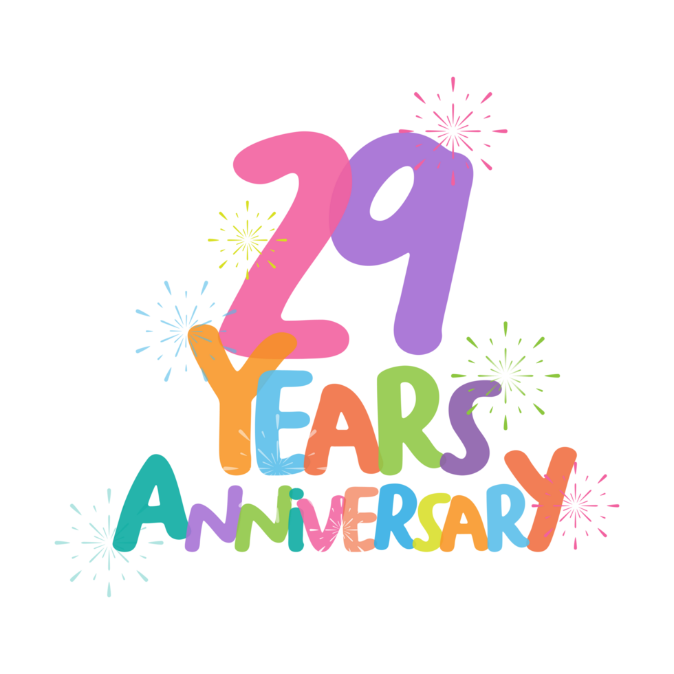 29th anniversary in flat style png