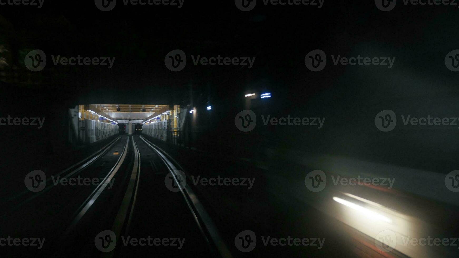 View from window in Paris subway photo