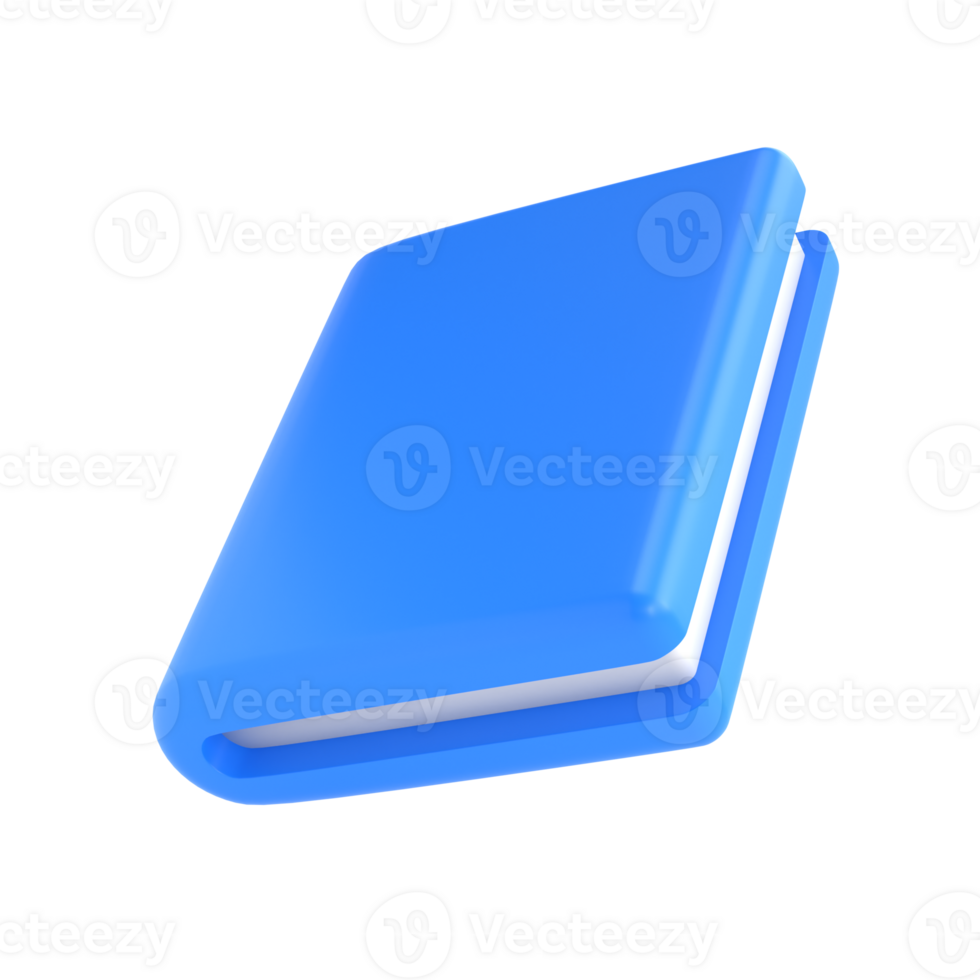 3d violet cute empty notepad book stationery for school transparent png. Simple render illustration png